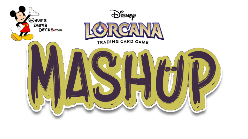Stylized text saying "Disney Lorcana MASHUP"